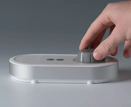 Pointer line on the side, in traffic white colour for fine scaling (CONTROL-KNOBS without illumination)