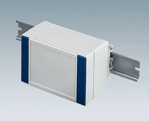 ROBUST-BOX with fastening elements for DIN rails