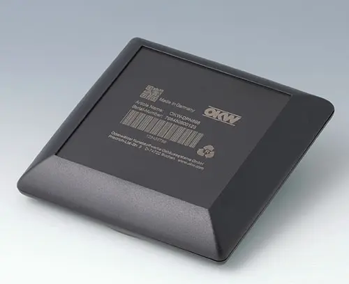 ART-CASE made of ABS (UL 94 HB), black with laser marking